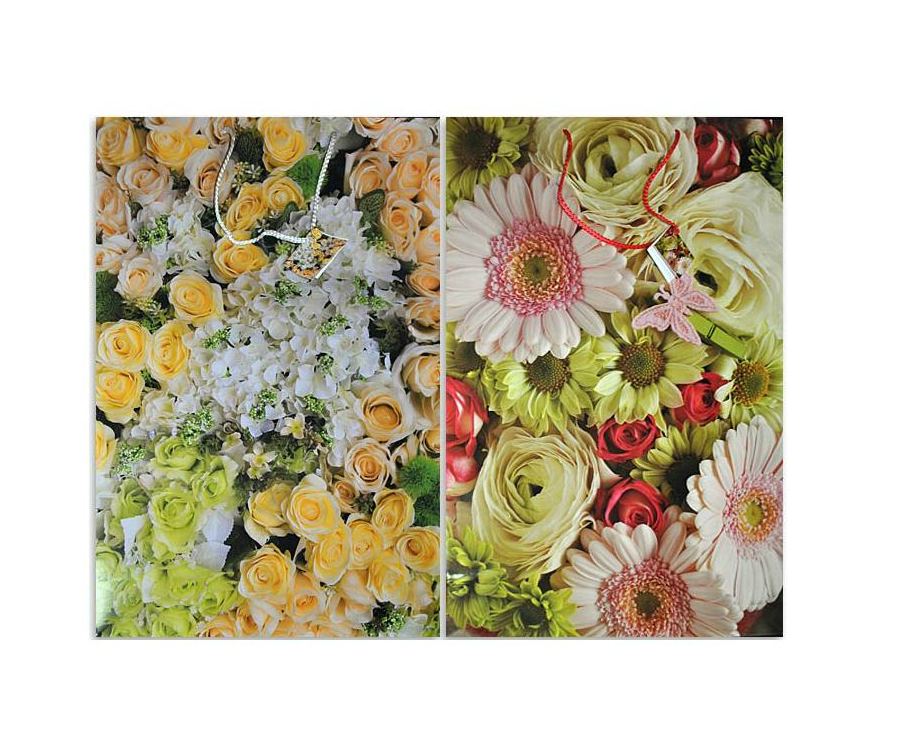 Подарочные пакеты Цветы Микс 62х42х15 см