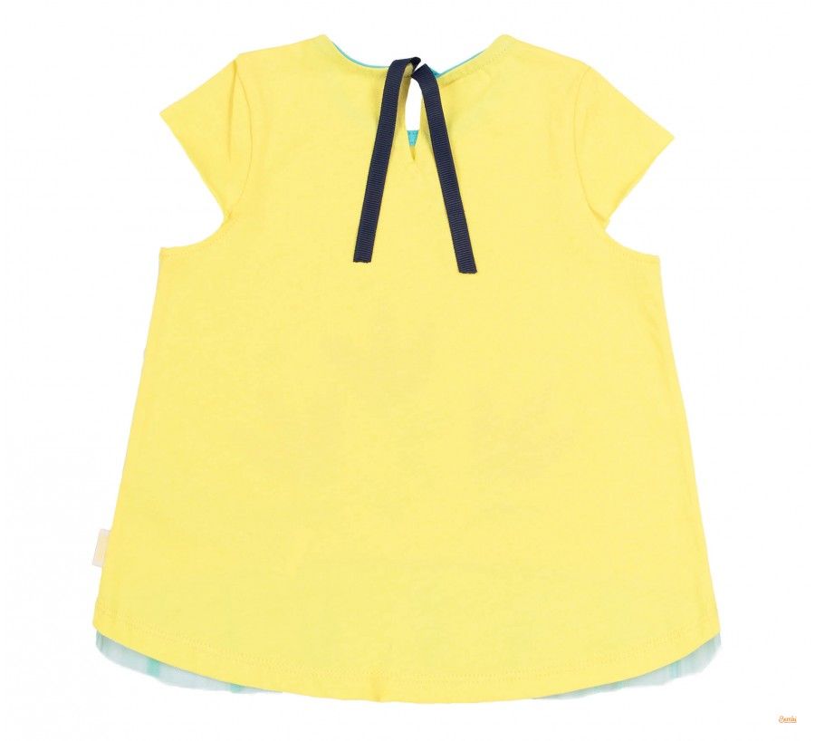 Комплект літній футболка + лосини жовто - блакитний для дівчинки, 74, Супрем, Костюм, комплект