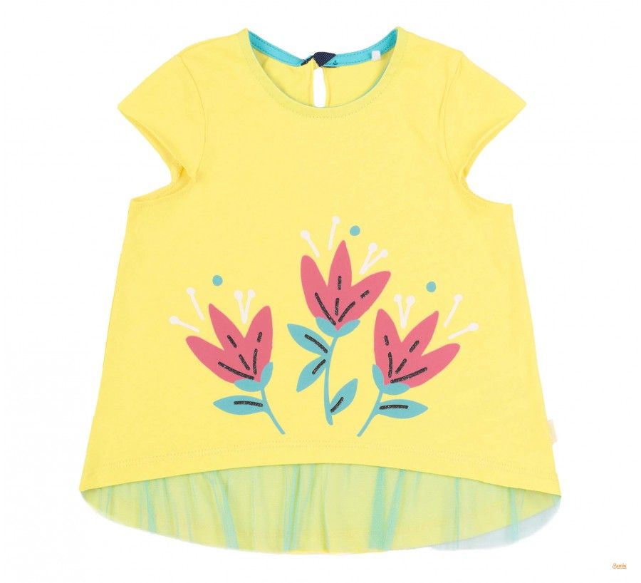 Комплект летний футболка + лосины жовто - блакитний для девочки
