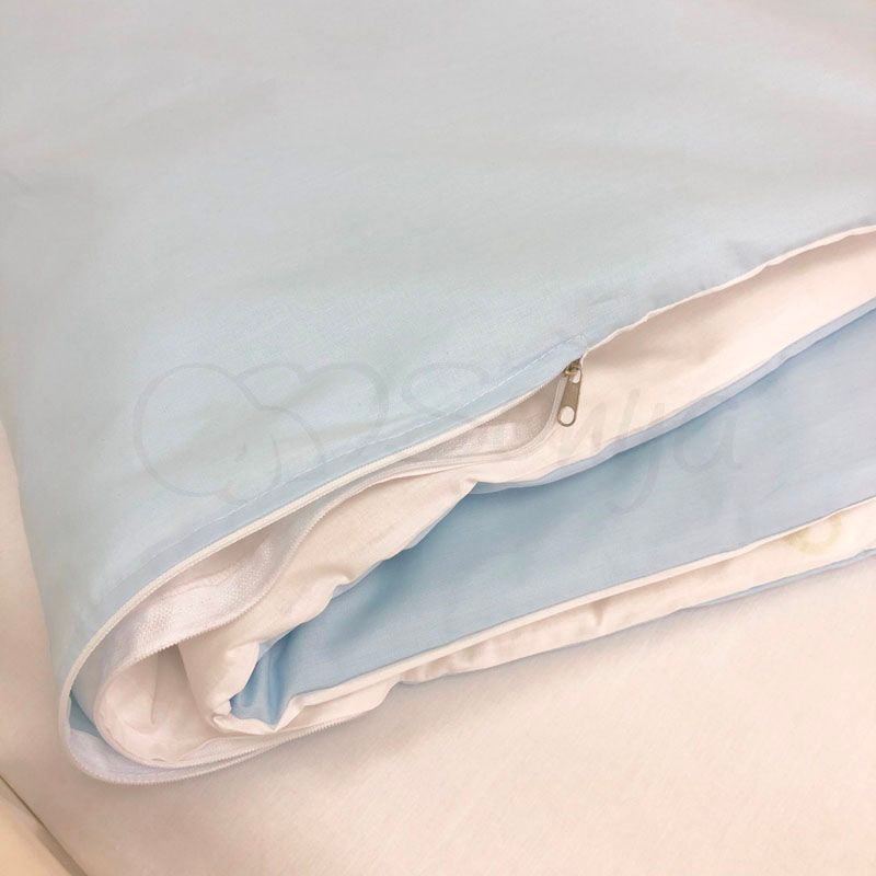Змінний постільний комплект у ліжечко для новонароджених блакитний фото, ціна, опис