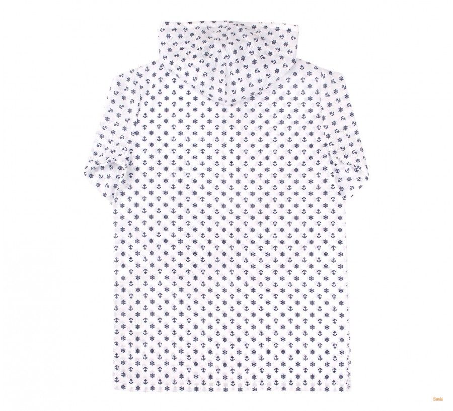 Рубашка - туника с капюшоном Морская для малышей