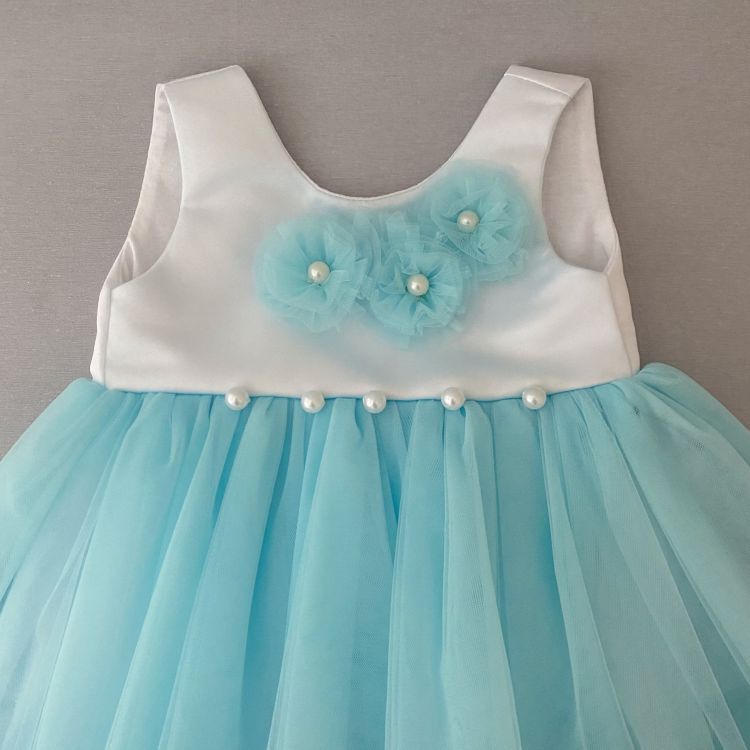 Нарядное платье Наталі для малышки голубое, 86, Кулир, Платье