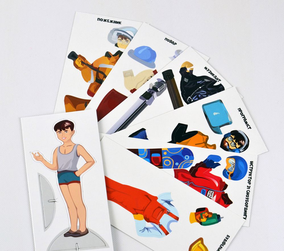 Фото, купить Игра с многоразовыми наклейками "Одягалка "Профессії", цена 130 грн