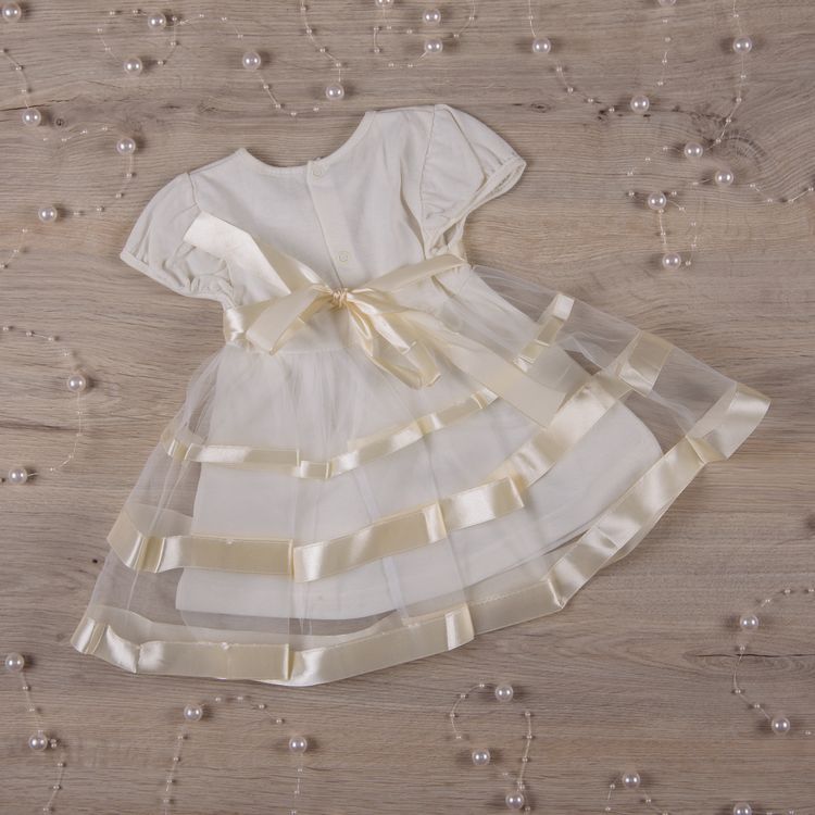 Нарядное платье Маленька Леді для малышки молочное