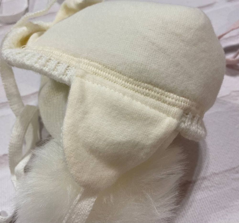 Детская вязанная шапка + шарф Перлина в Квіточці на термоутеплителе, обхват головы 38 - 40 см, Вязаное полотно