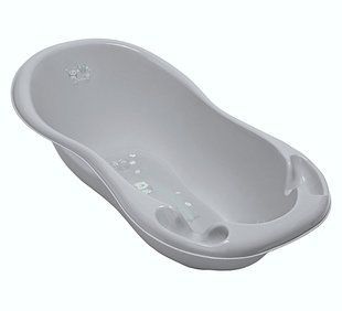 Ванночка детская Совы люкс 102 см серая со сливом