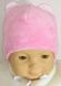 Теплая шапочка на синтепоне с хлопковой подкладке для новорожденных Baby розовая