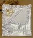 Нарядная белая крыжма Вишукана махра + атлас с золотой вышивкой 95х95 купить