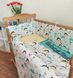 Сатиновый комплект в кроватку Дино для новорожденных, без балдахина