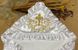 Махровая белая крыжма Вишукана с атласом и золотой вышивкой