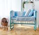 Комплект в ліжечко для новонародженого Ведмедик блакитні зірки, без балдахіна