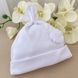 Нарядная шапка Намистинка для новорожденной интерлок белый, Белый, Нарядные шапочки, Интерлок, 50