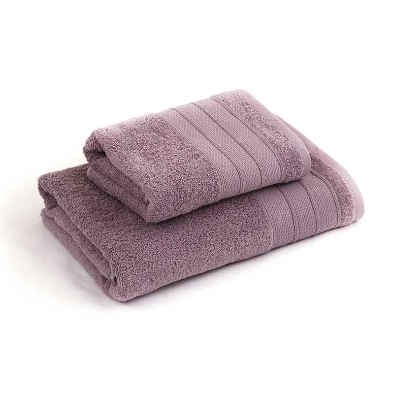 Махровое гладкокрашенное полотенце плотностью 500 г/м2 лиловое 70х140 см