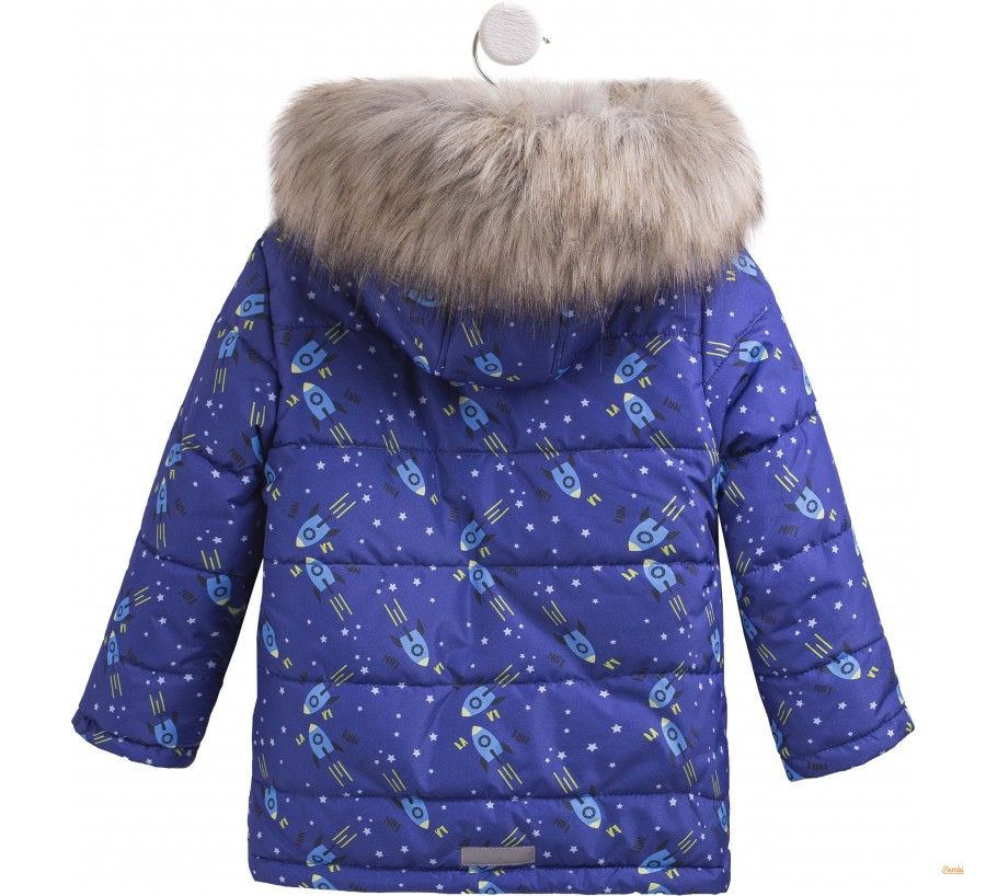 Детская зимняя курточка КТ 195 синяя, 80, Плащевка