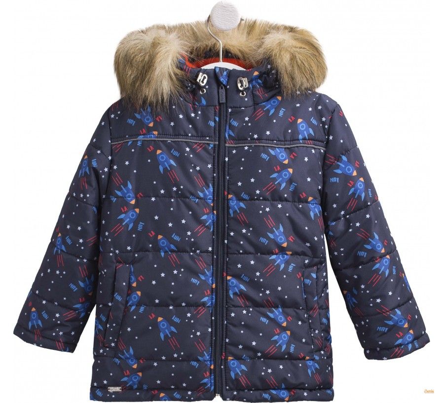 Детская зимняя курточка КТ 195 синяя, 80, Плащевка