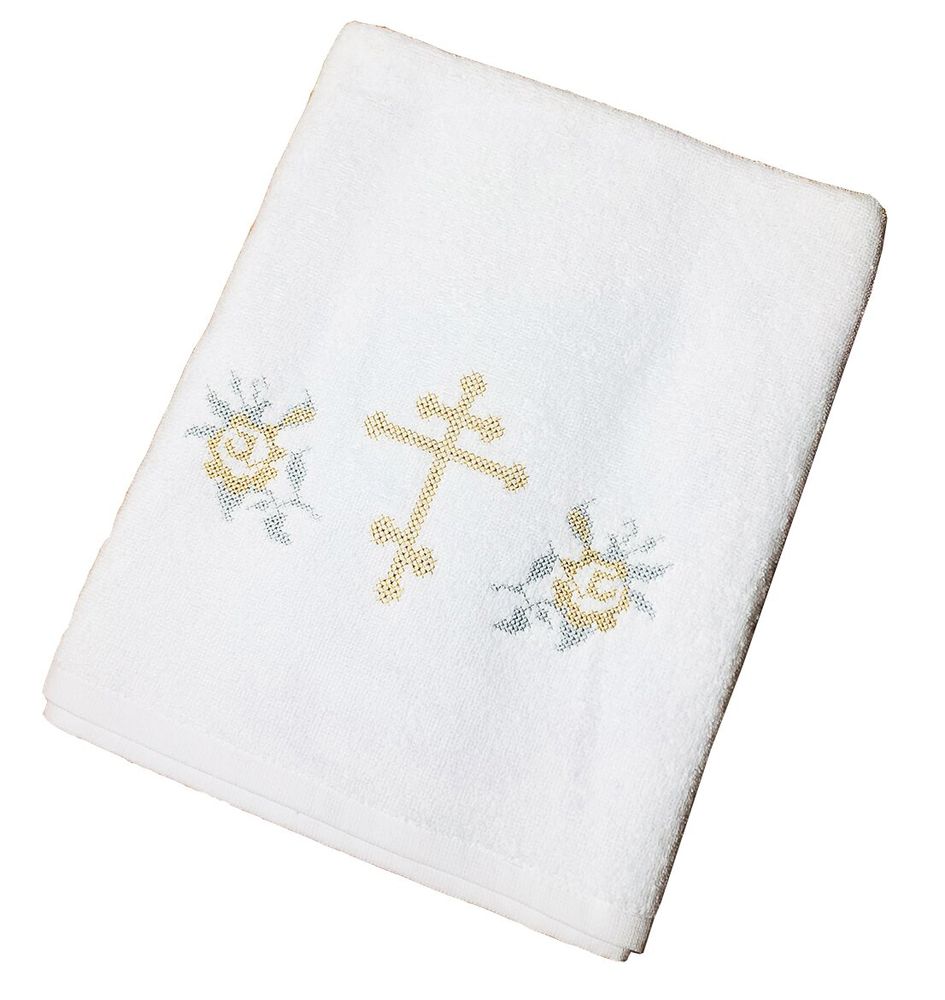 Крыжма - полотенце для крещения КРЕСТНЫЙ АНГЕЛ махра