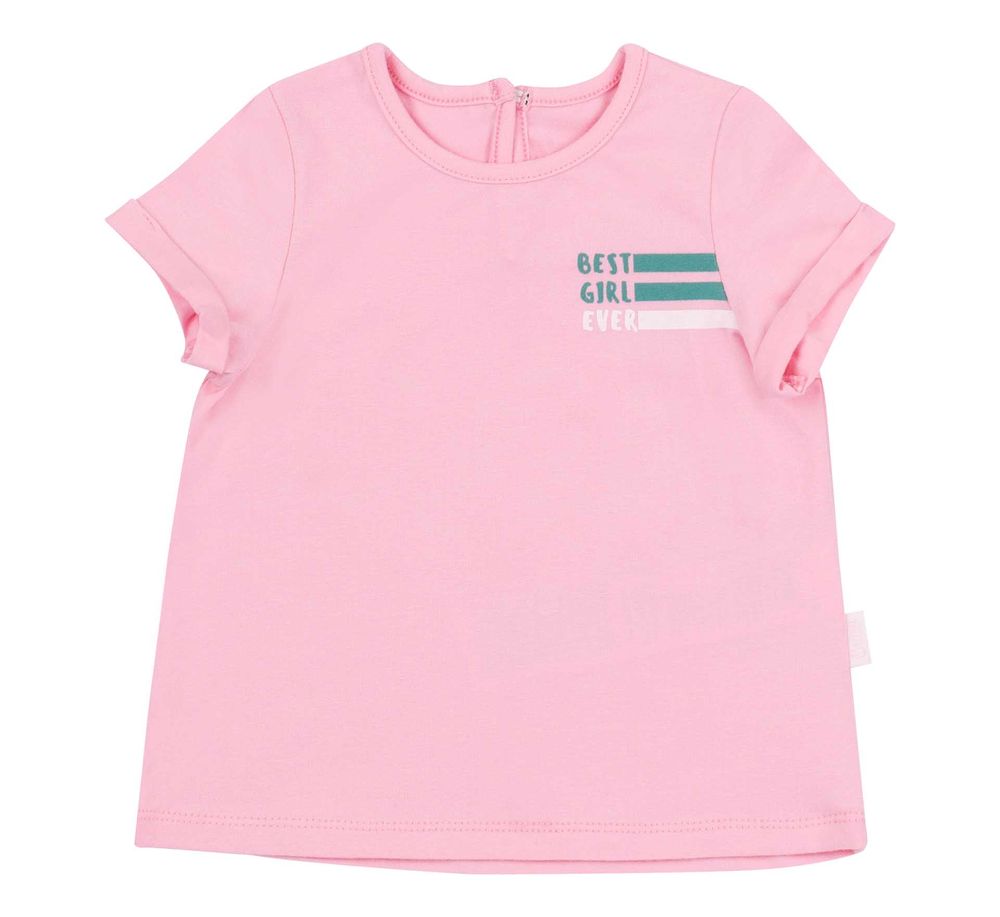 Літня футболка Best girl ever для дівчинки супрем рожева