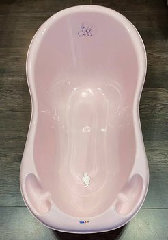 Ванночка дитяча Зайчики рожева 102 см зі зливом, Рожевий