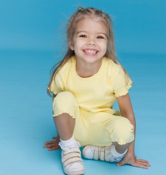 Дитячий костюм Чарівний Рубчик для дівчинки лимонний