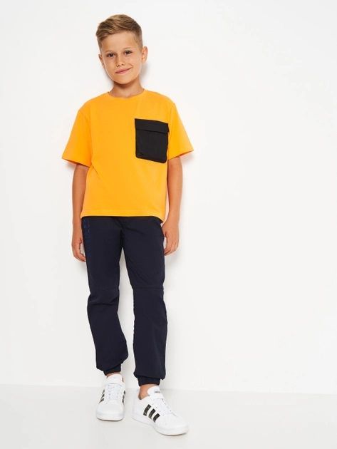 Детская футболка Кишенька для мальчика желтая супрем, 104, Супрем