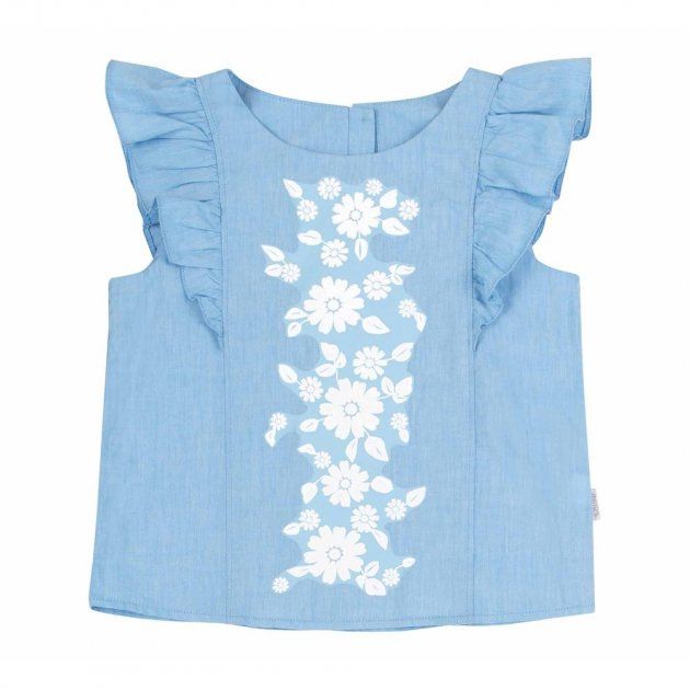 Дитяча блуза Етно Мікс для дівчинки блакитна