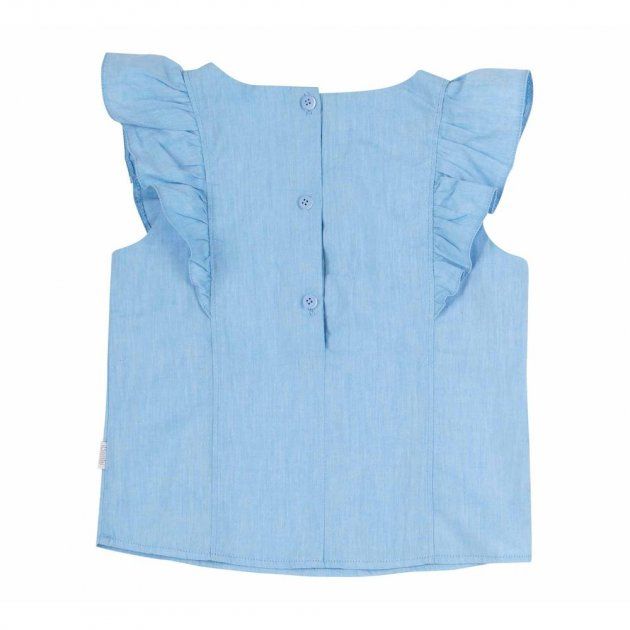 Детская блуза Этно Микс для девочки голубая