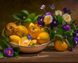Картина стразами на подрамнику с принт рамою Натюрморт лимоны