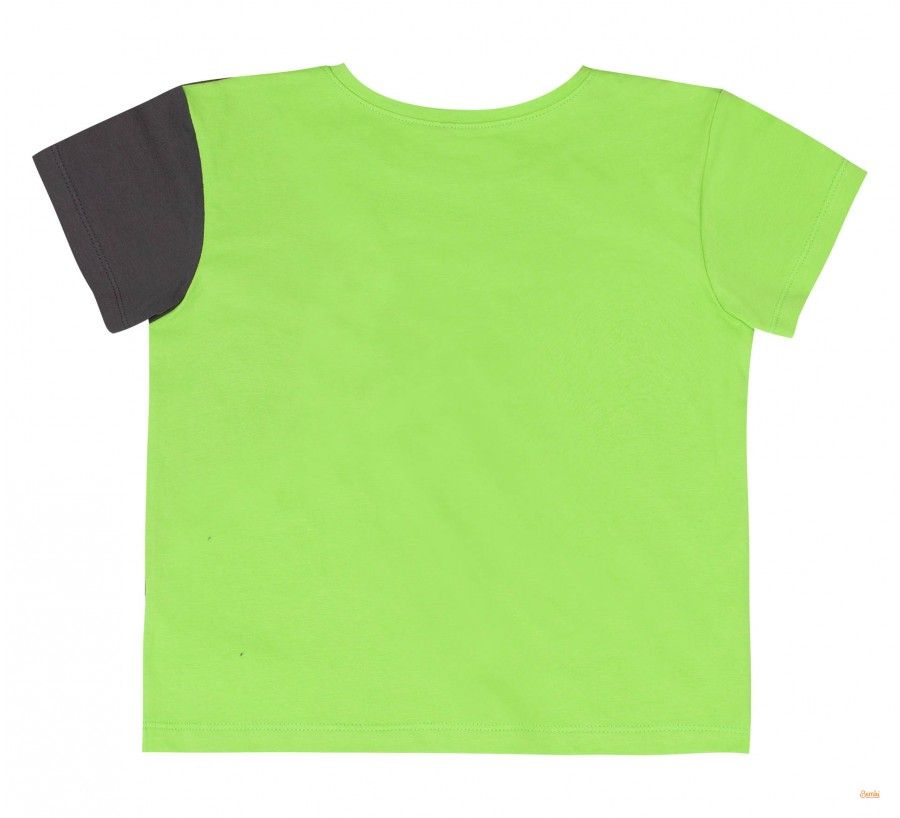Детская футболка Гарний Стиль для мальчика салатово - серая