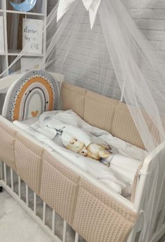 Комплект в дитяче ліжечко з балдахіном Ведмедик і місяць