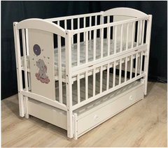 Кроватка для новорожденных Слоник маятник - ящик белая