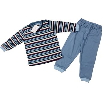 Пижама детская трикотажная Синие Полоски 110-128 мод 2, 110, Рибана