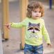Детская футболочка с длинным рукавом Крутой Енотик салатовый интерлок