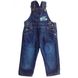 Детский джинсовый полукомбинезон на флисе пк118, 80, Джинс