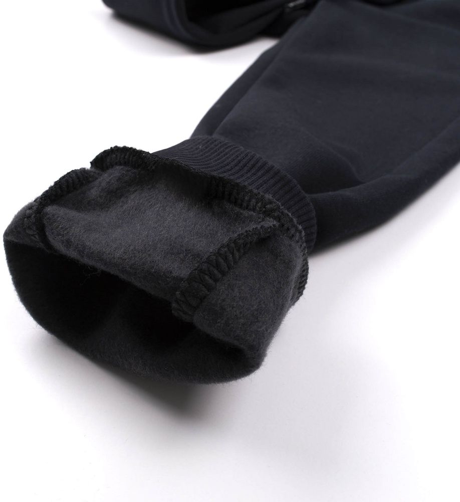 Теплые штаны Very warm с начесом черные для малышей, 86, Трикотаж с начесом