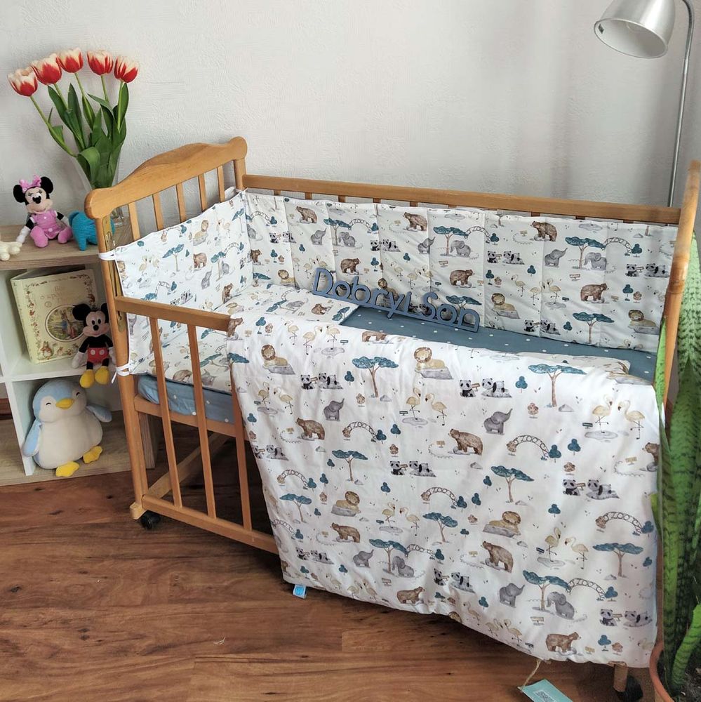 Сатиновий спальний комплект для новонародженого