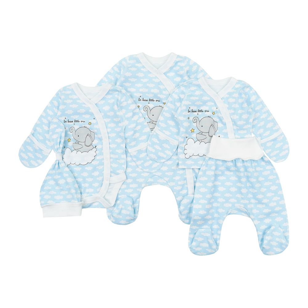 Фото Комплект для новорожденных Слоник на облачке голубой, купить по лучшей цене 447 грн