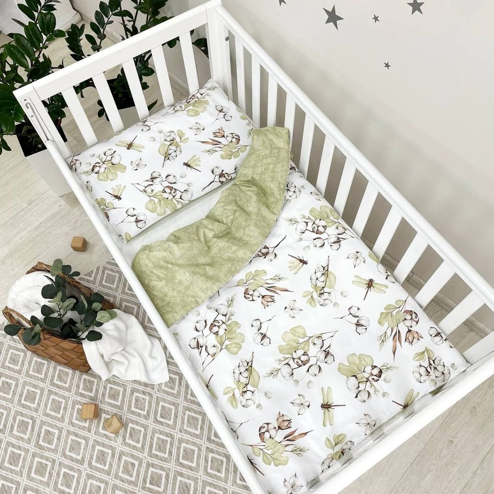 Сменный постельный комплект в кроватку для новорожденных Хлопок фото, цена, описание