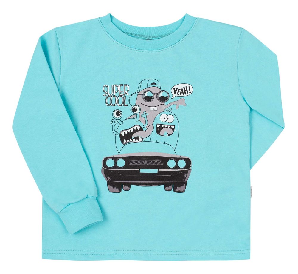 Детская теплая байковая пижама Автомобиль и Монстрики, 80, Фланель, байка