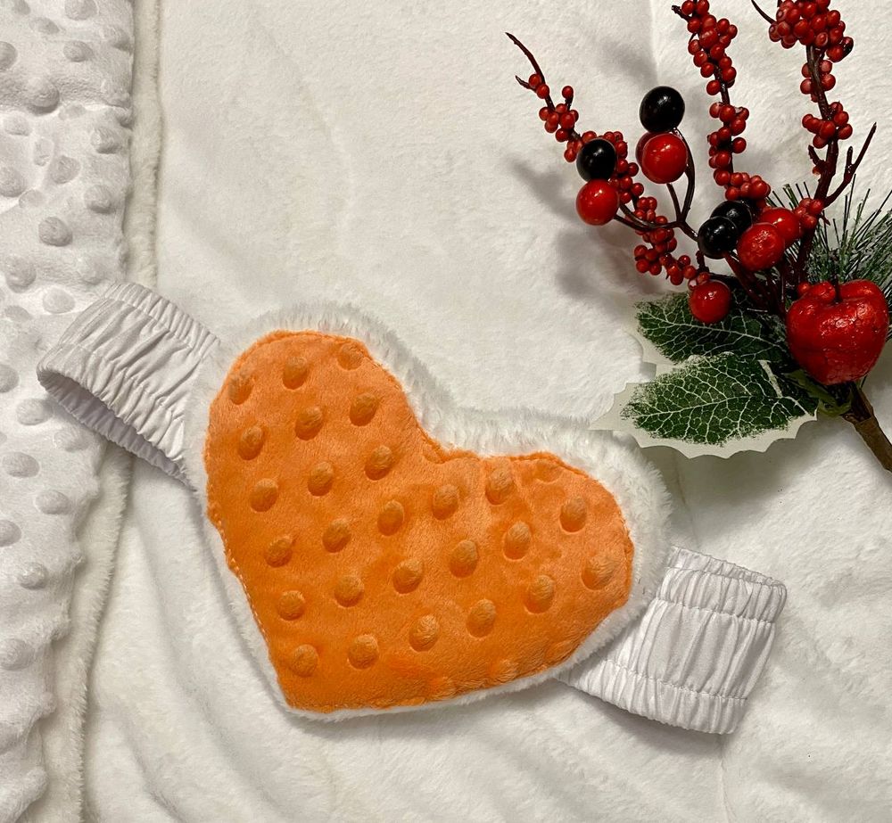 Теплый конверт - одеяло на выписку Сердечко морковный, Зима, силикон