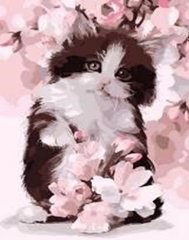 Набор для творчества со стразами на подрамнике kitten in flowers