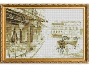 Набори для вишивання хрестом з малюнком на канві 58х39 A table for two