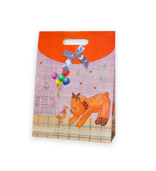 Детский Подарочный Пакет 32*24 СМ МИШКИ оранжевый