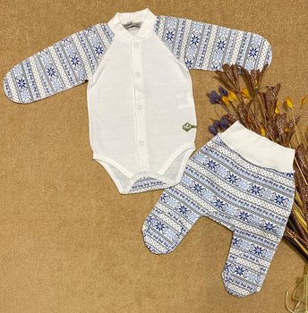 Теплий костюмчик для новонароджених Скандинавія блакитний орнамент