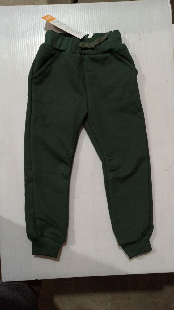Теплые штаны Начес универсальные зеленые, 104, Трикотаж с начесом