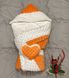 Теплий конверт - ковдра на виписку Серденько морквяний купити в Україні