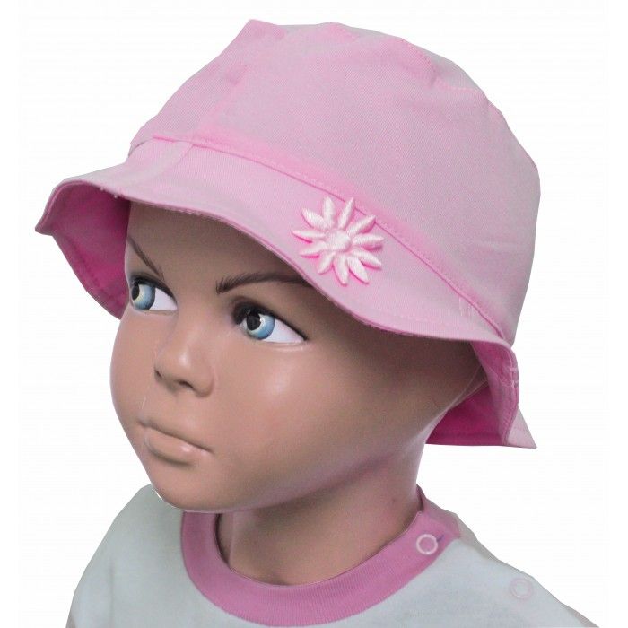 Панамка для дівчинки Ромашка рожева, обхват голови 46 см, Кулір