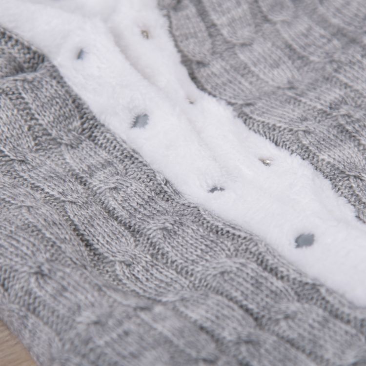 Комбинезон вязка для малышей Снежок на махровой подкладке серый