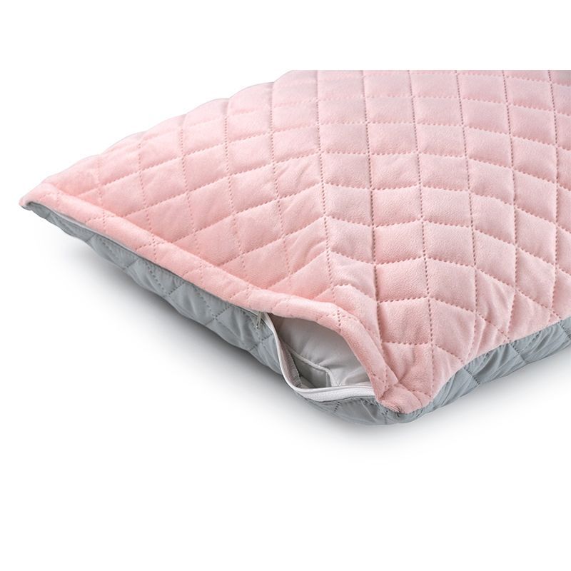 Чехол &ndash; наволочка на подушку 50х70 см Pink and Grey ромб, 50х70, велюр