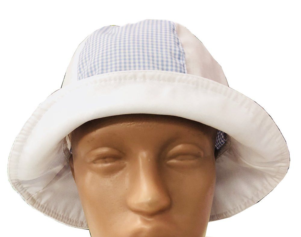 Дитяча панамка біло - блакитна клітинка, обхват голови 50 см, Текстиль