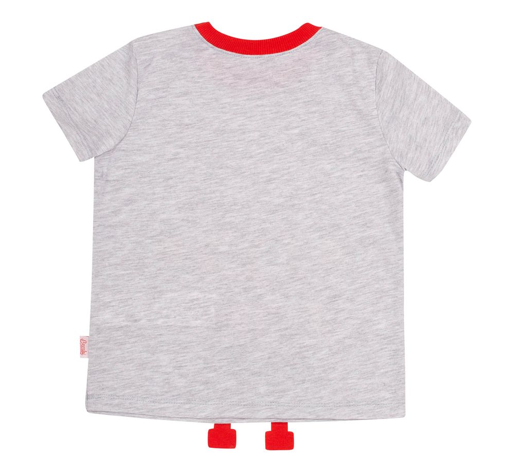 Детская летняя футболка Робот серый меланж